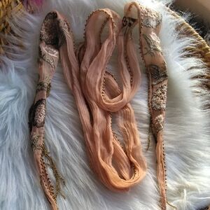 ⭐NOT INCLUDED In $8 Sale Chan Luu Skinny Embroidered Scarf With Chains